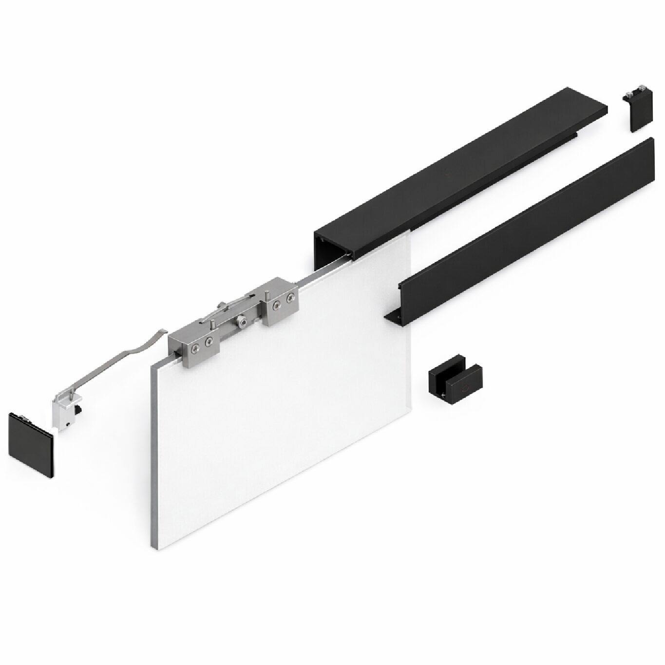 Skjutdörrar 5000mm 2x80Kg - Svart